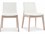 Moe's Home Deco Walnut Wood White Upholstered Side Dining Chair - Set of Two  MEBC101605