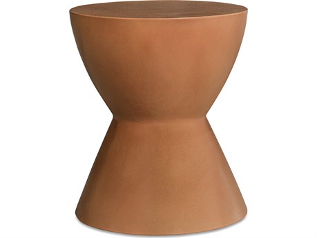 Moe's Home Hourglass Terracotta Orange Accent Stool