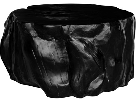 Moe's Home Round Concrete Black Coffee Table