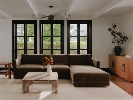 Moe's Home Bryn Green Upholstered Sectional Sofa