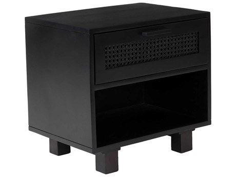 Moe's Home Ashton 1-Drawer Black Mango Wood Nightstand