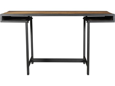 Moe's Home Gun Metal Brown Mango Wood Secretary Desk