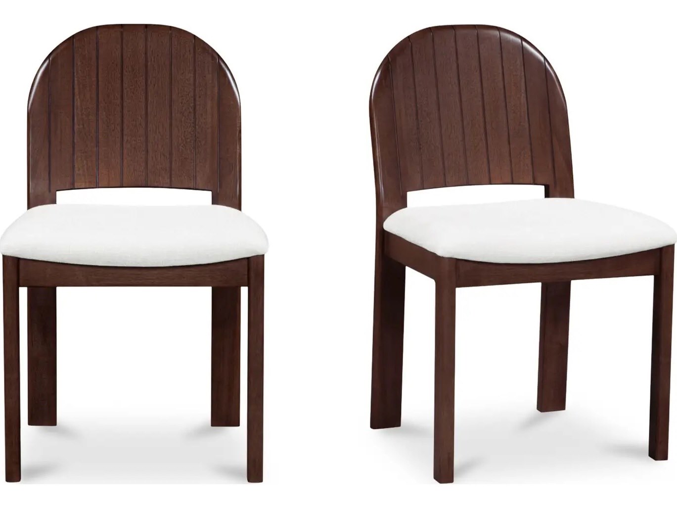 Emil Rubberwood Brown Upholstered Armless Dining Chair
