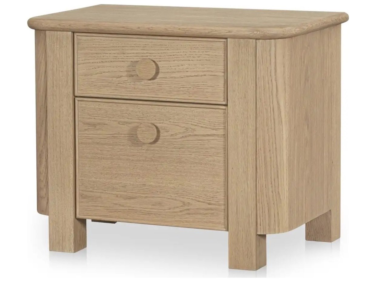 Loren Natural 2 Drawer Large Nightstand