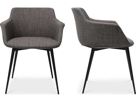 Moe's Home Ronda Gray Upholstered Arm Dining Chair - Set of Two