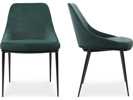 Moe's Home Sedona Ply Wood Green Upholstered Side Dining Chair - Set of Two