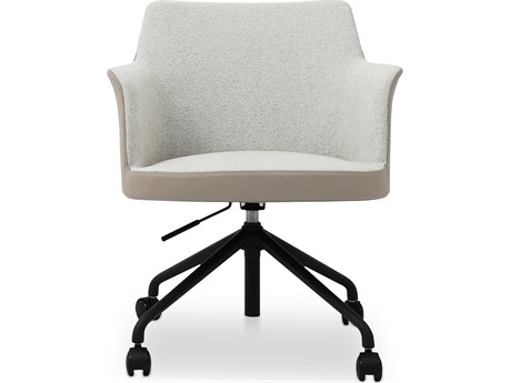 Moe's Home Morris Beige Upholstered Adjustable Swivel Office Chair