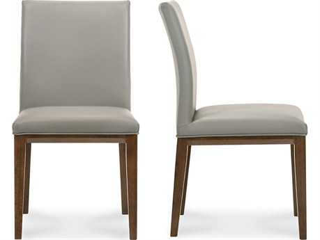 Moe's Home Rubberwood Gray Upholstered Side Dining Chair - Set of Two