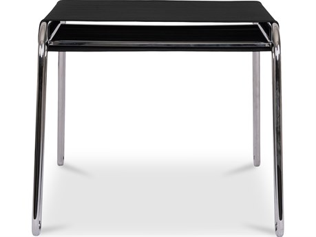 Moe's Home Petra Black Leather Accent Stool