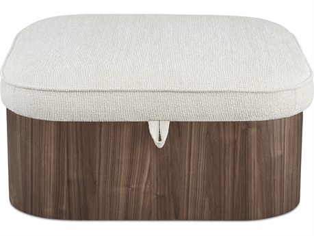 Moe's Home Sonny Walnut Oatmeal Upholstered Ottoman