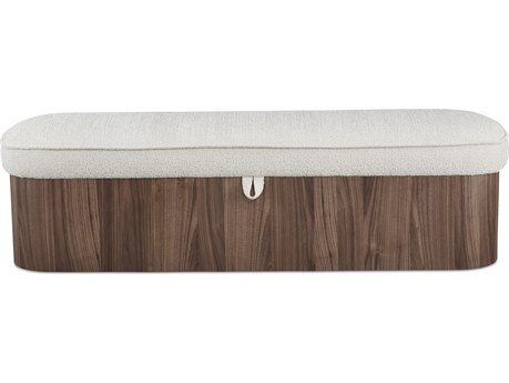 Moe's Home Sonny Walnut Oatmeal Upholstered Accent Bench