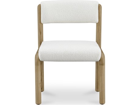 Moe's Home April  White Ash Wood Natural Upholstered Dining Chair (Set Of Two)