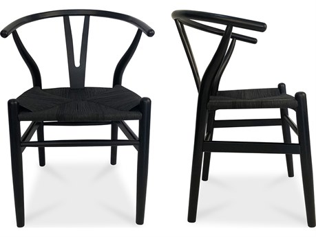 Moe's Home Elm Wood Black Side Dining Chair - Set of Two