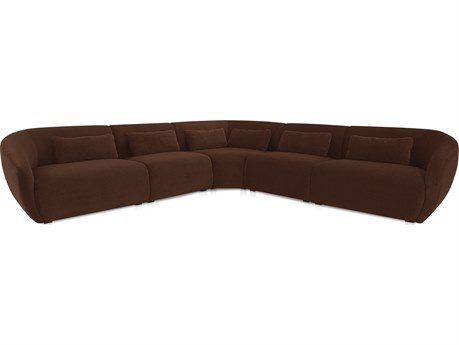 Moe's Home Amelia Brown Upholstered Left Sectional Sofa