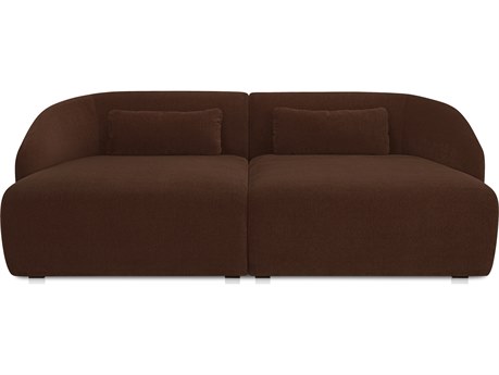 Moe's Home Amelia Double Chaise Brown Upholstered Sectional Sofa