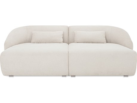 Moe's Home Amelia Double Chaise White Upholstered Sectional Sofa