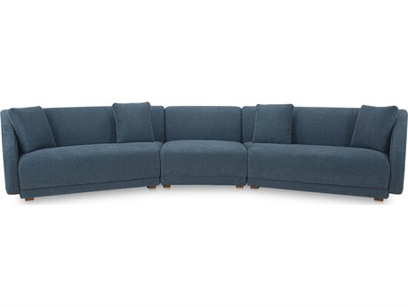 Moe's Home Fraser Blue Upholstered Sectional Sofa