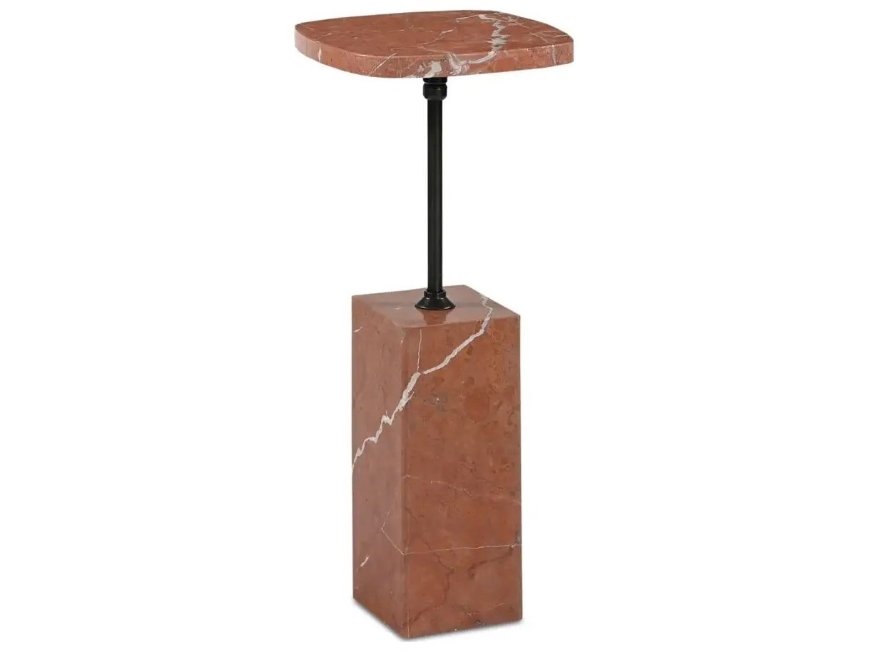 Sigrid Modern Classic Red Marble Square Drink Table