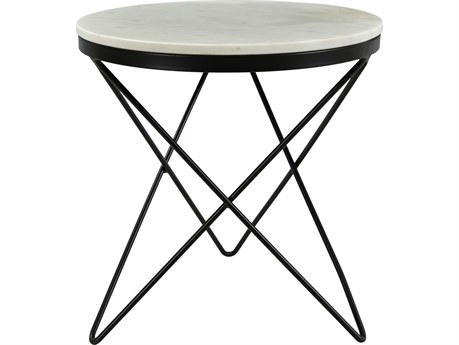 Moe's Home Haley Round Marble Black End Table