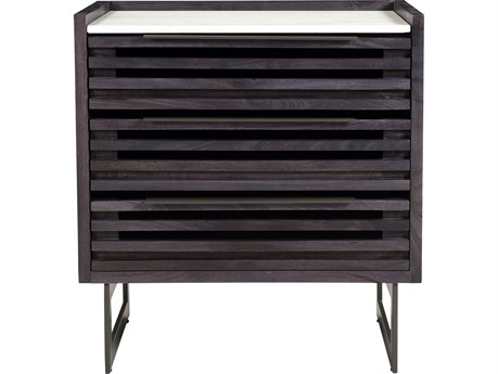 Moe's Home Paloma 3-Drawers Black Mango Wood Nightstand