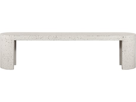 Moe's Home Lyon Greystone Terrazzo White Accent Bench