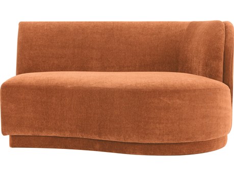 Moe's Home Yoon Fired Rust Orange Upholstered RAF Loveseat
