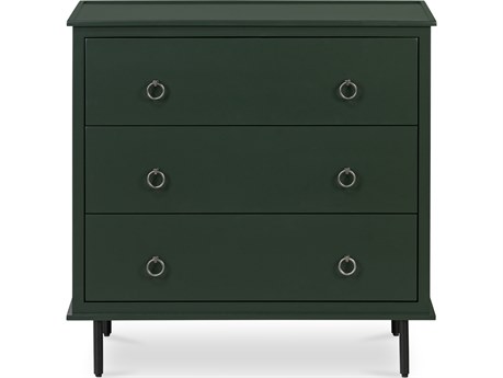 Moe's Home Reagan 3 Drawer Nightstand Deep Green