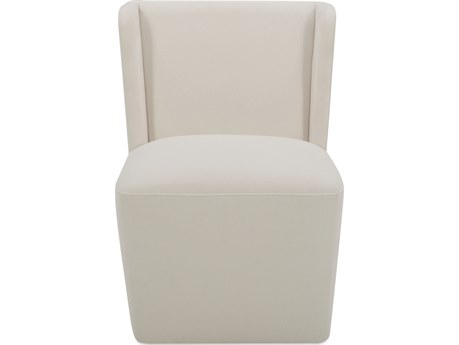 Moe's Home Cormac Rolling White Upholstered Side Dining Chair