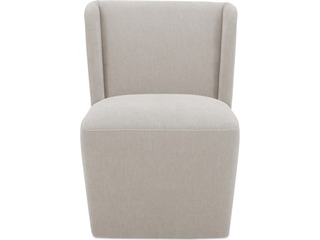 Moe's Home Cormac Rolling White Upholstered Side Dining Chair