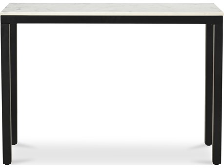 Moe's Home Parson Rectangular White Marble Black Console Table
