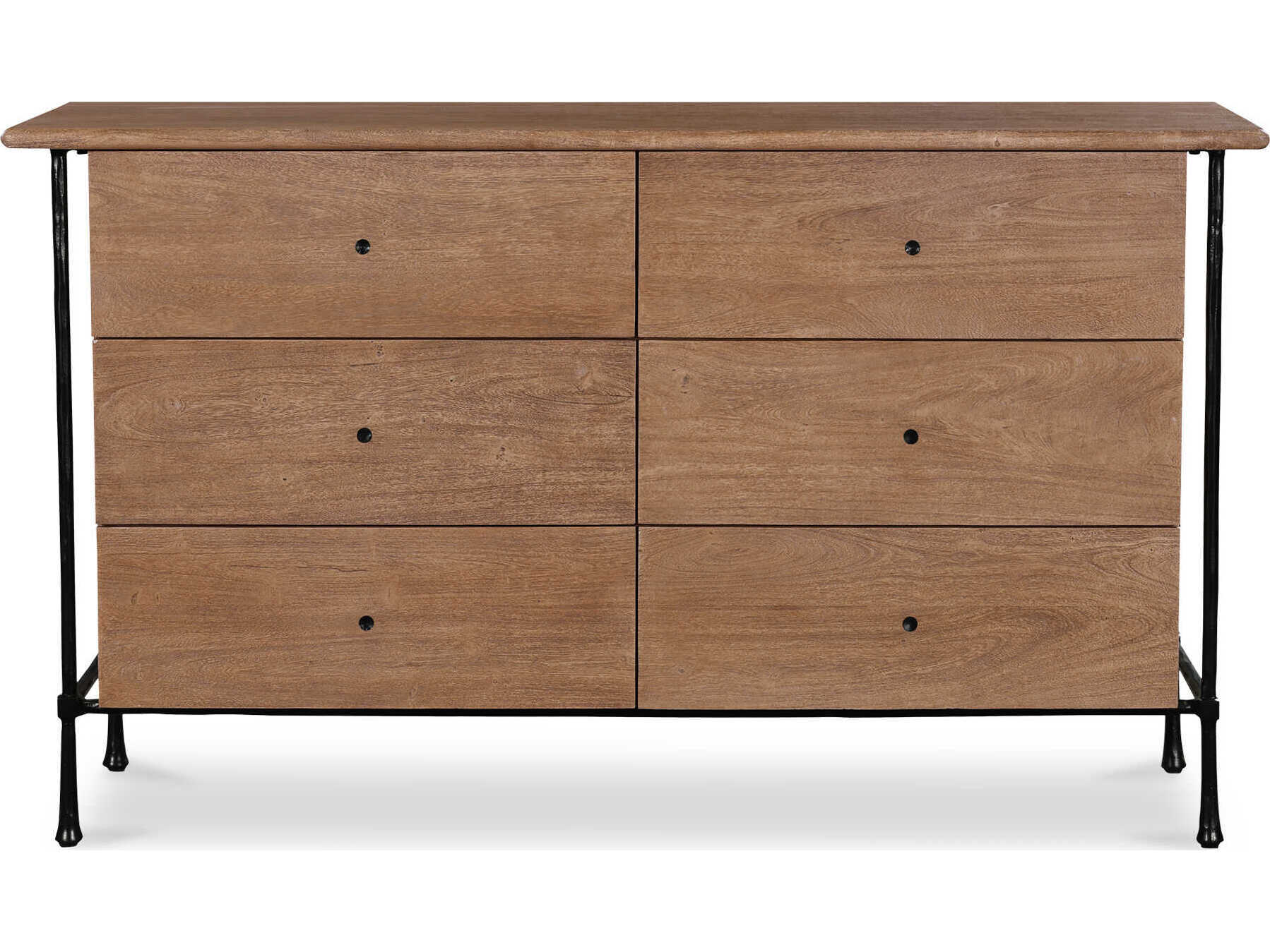 Rene 6-Drawers Acacia Wood Double Dresser