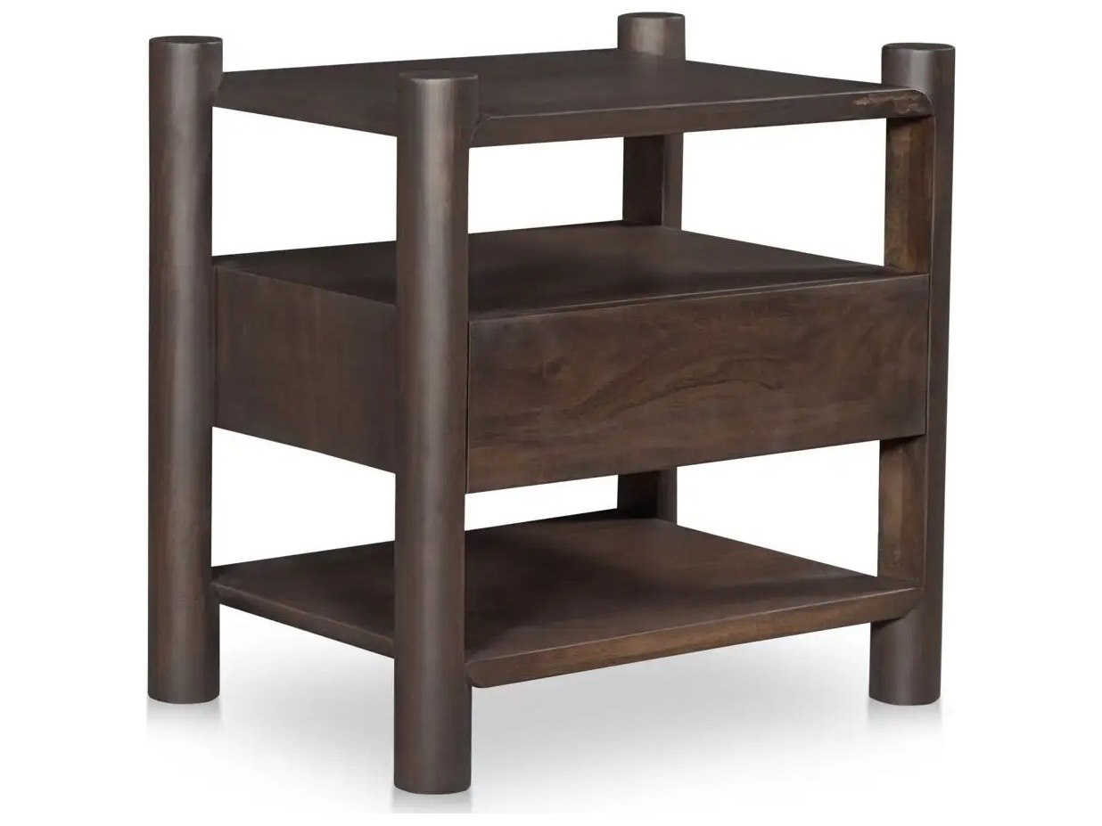 Devin 1-Drawer Acacia Wood Nightstand