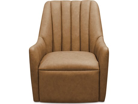 Moe's Home Bowie Swivel Tan Leather Accent Chair