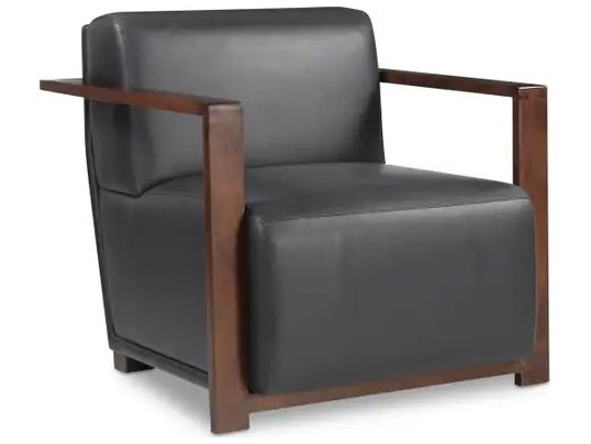 Barnes Black Leather Upholstered Accent Chair