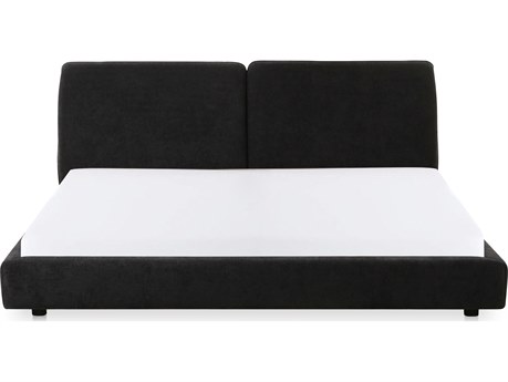 Moe's Home Zeppelin Black Ply Wood Upholstered Queen Platform Bed