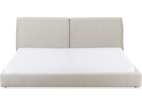 Moe's Home Zeppelin Light Grey Upholstered Queen Platform Bed