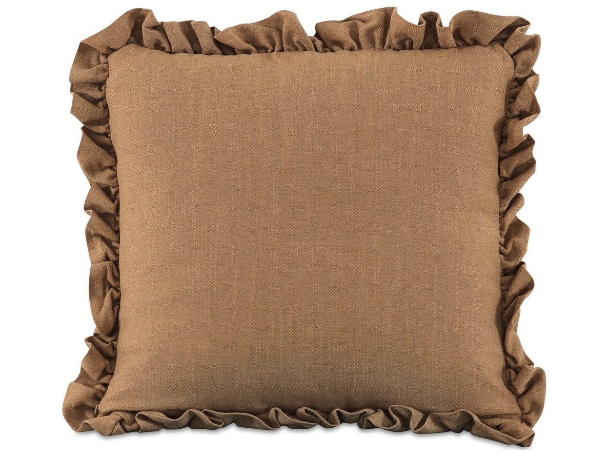 Sienna Updated Traditional Brown Ruffled Throw Pillow - 25x25