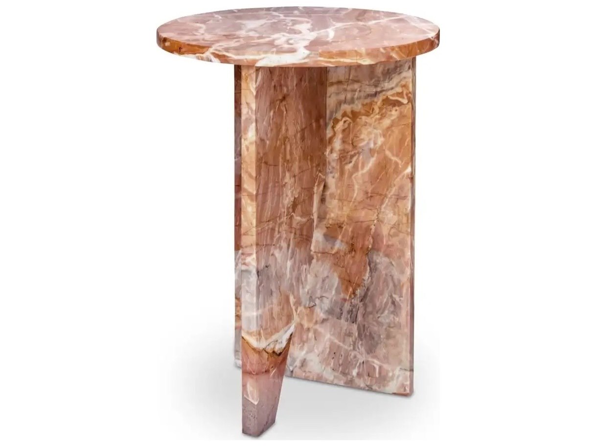 Judy Modern Classic Orange Marble Round Drink Table