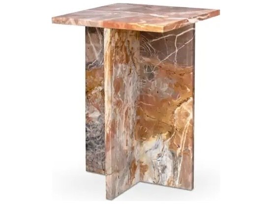 Isabella Modern Classic Orange Marble Square Side Table