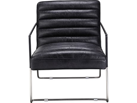 Moe's Home Desmond Black Leather Accent Chair