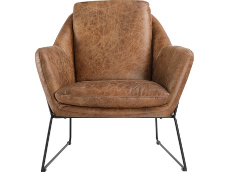 Moe's Home Greer Brown Leather Accent Chair