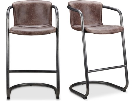 Moe's Home Freeman Leather Bar Stool - Set of Two