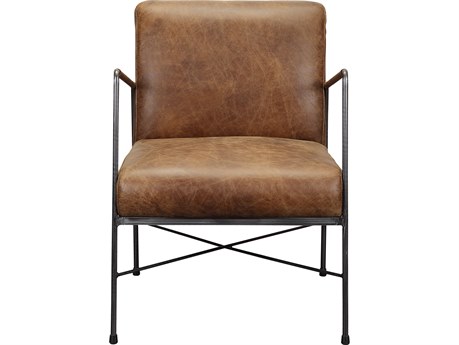 Moe's Home Dagwood Brown Leather Accent Chair