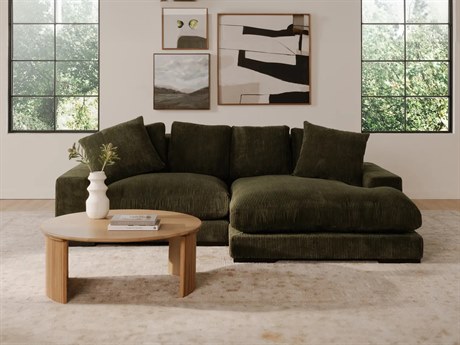 Moe's Home Plunge Green Upholstered Sectional Sofa