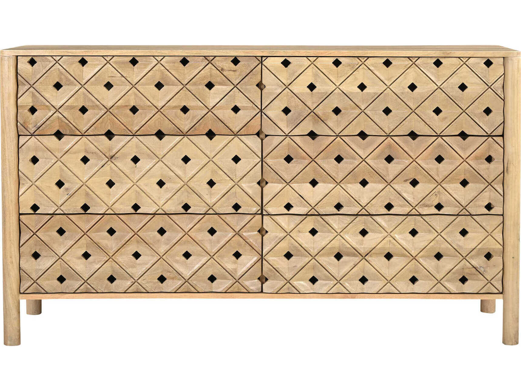 Fulton 6-Drawers Mango Wood Double Dresser
