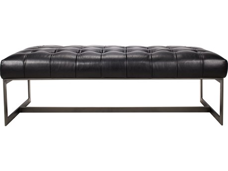 Moe's Home Wyatt Black Leather Accent Bench