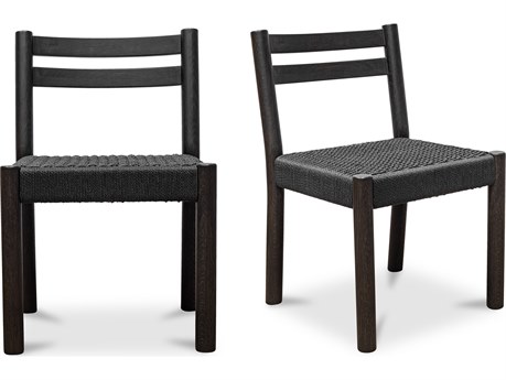 Moe's Home Finn Oak Wood Black Side Dining Chair - Set of Two