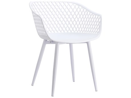 Moe's Home Piazza White Arm Dining Chair Set of 2