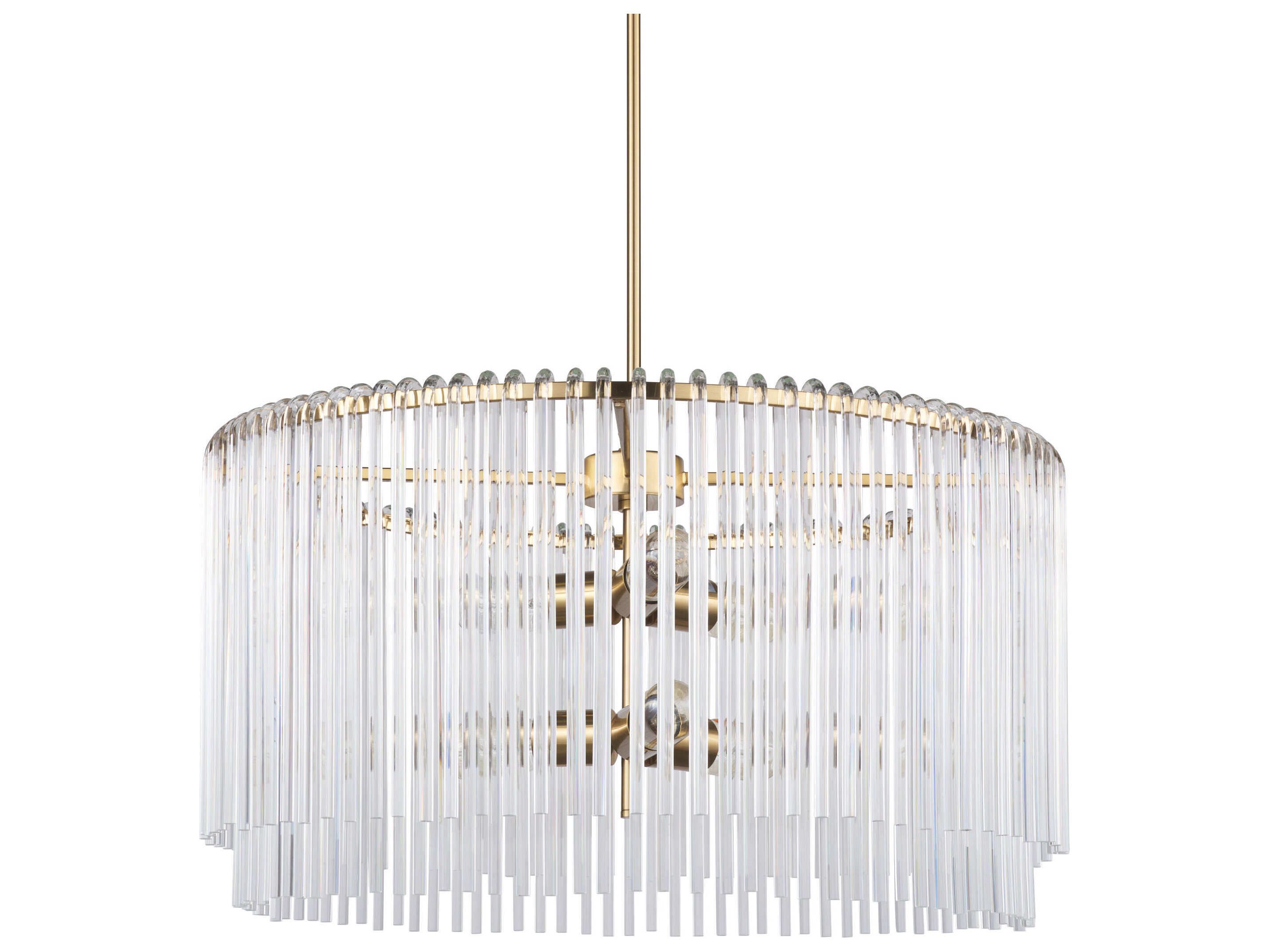 Elsa (26"x14") Clear Glass and Gold Metal Frame Six Bulb Chandelier