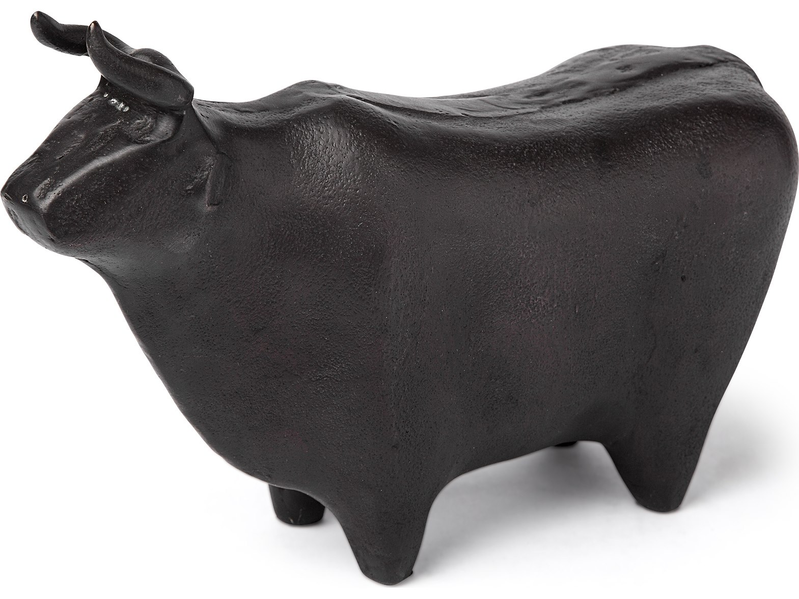 Taurus II 9L x 4W Black Cast Aluminum Bull Decorative Object